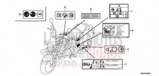 WARNETIKETT (E,ED,F) MSX125F de 2015